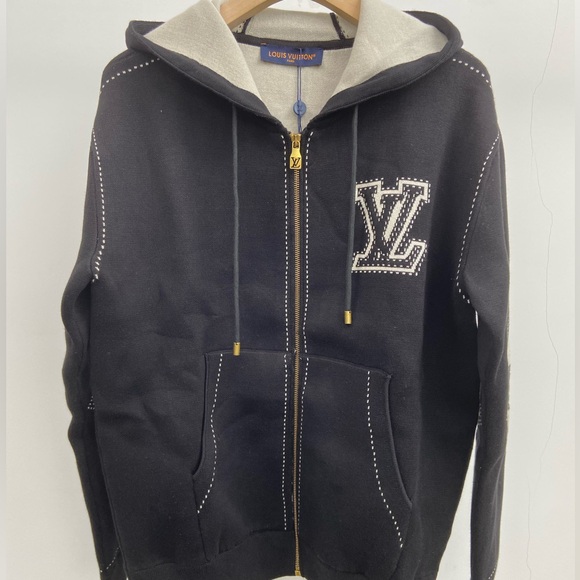 Louis Vuitton Other - Louis Vuitton Black Hoodie Jacket with Cream Lined Hood
